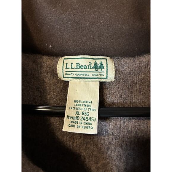 L.L. Bean 100% Merino Lambswool Waterfowl Sweater Vest Men XL Brown Full Zip - Picture 3 of 5